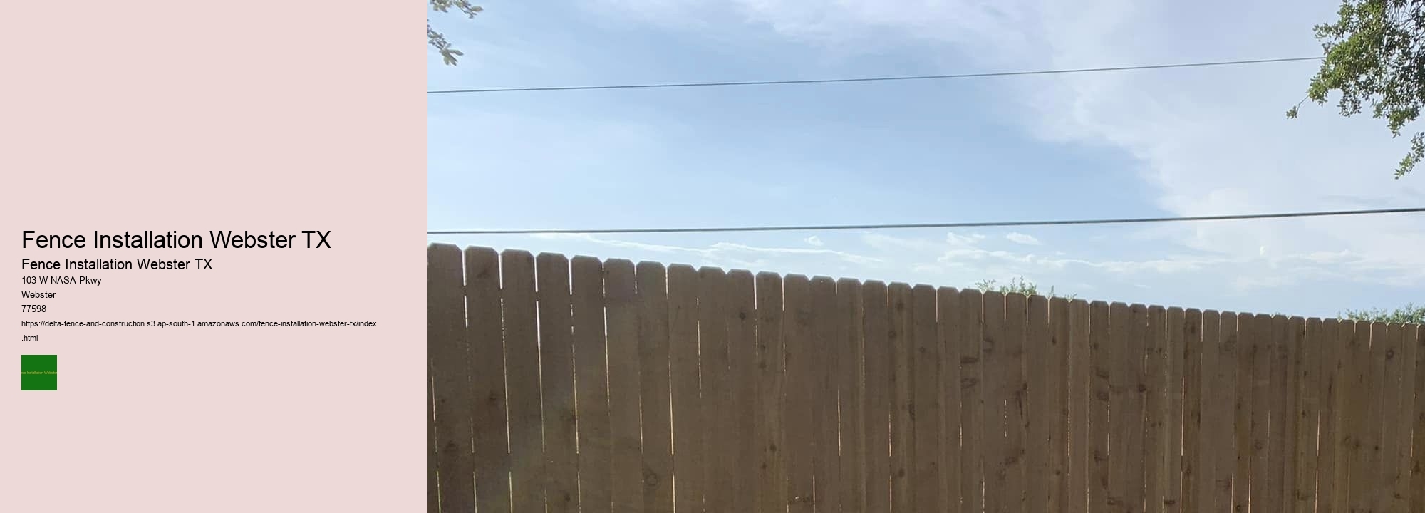 Fence Installation Webster TX